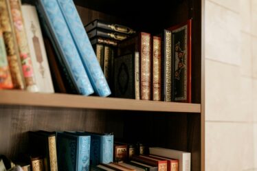 Books-on-Brown- Wooden-Shelves
