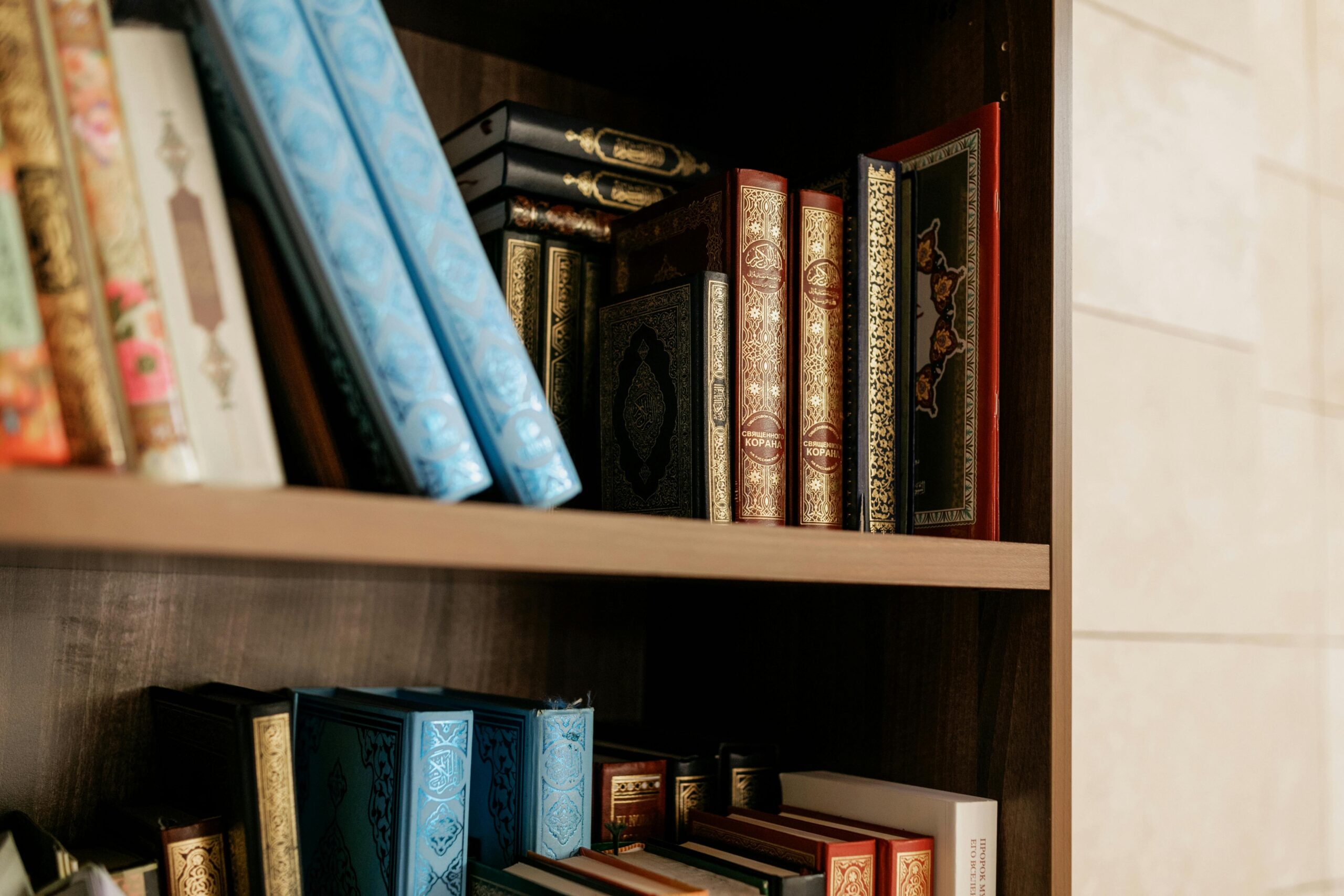 Books-on-Brown- Wooden-Shelves